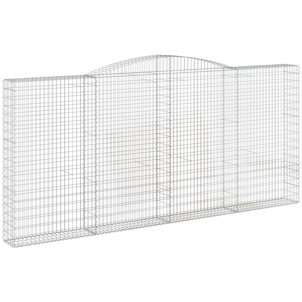 vidaXL Silver Galvanised Iron Gabion Basket 400 x 30 x 180/200cm 6 Pack Image 1