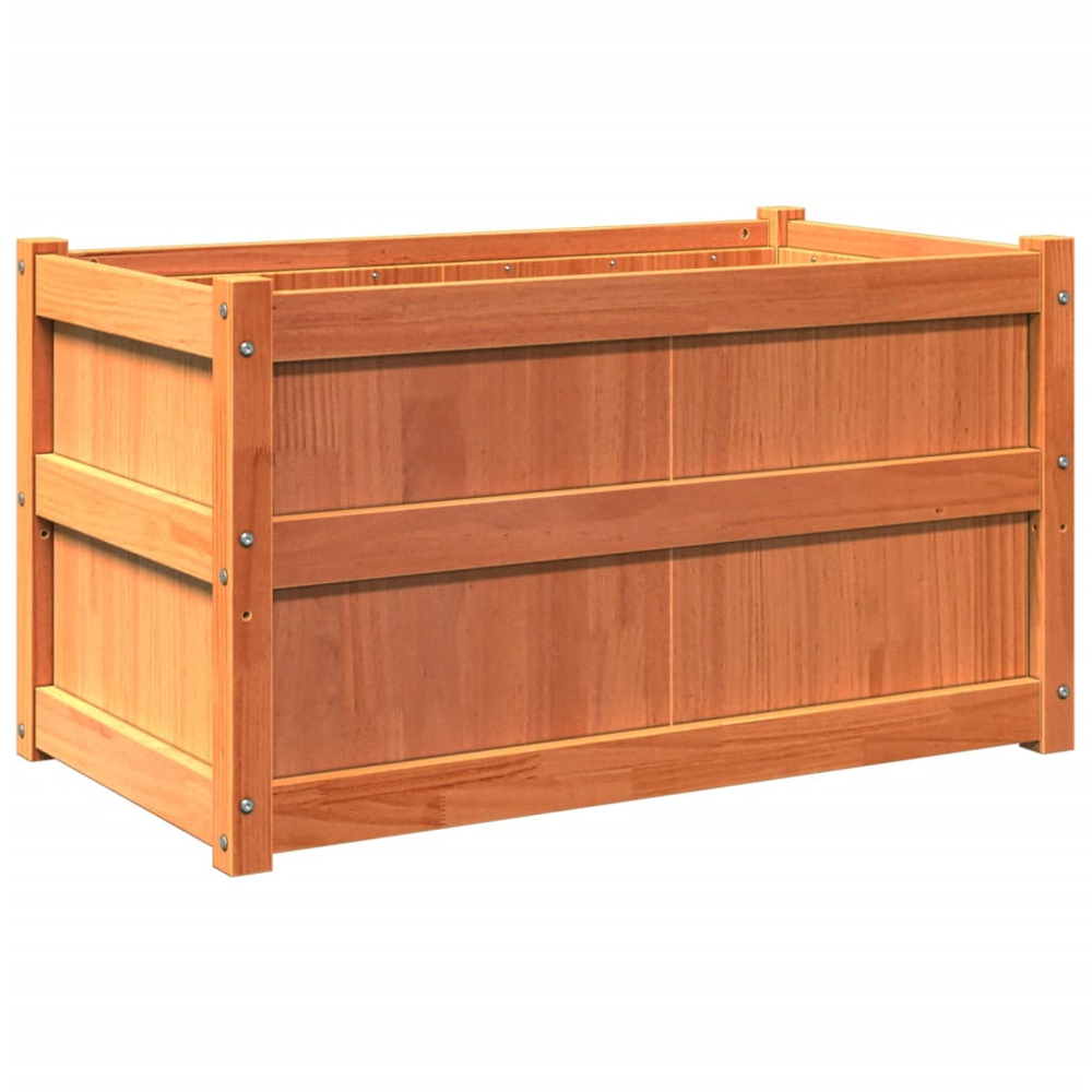 vidaXL Wax Brown Solid Pine Wood Garden Planter 50 x 90 x 50cm 2 Pack Image 7