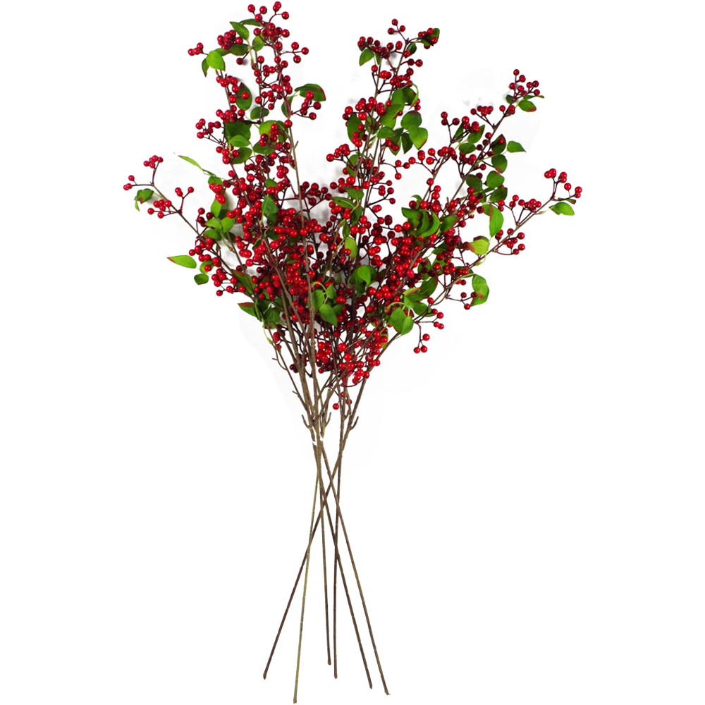 Leaf Red Berry Artificial Christmas Spray 80cm 6 Pack Image 1