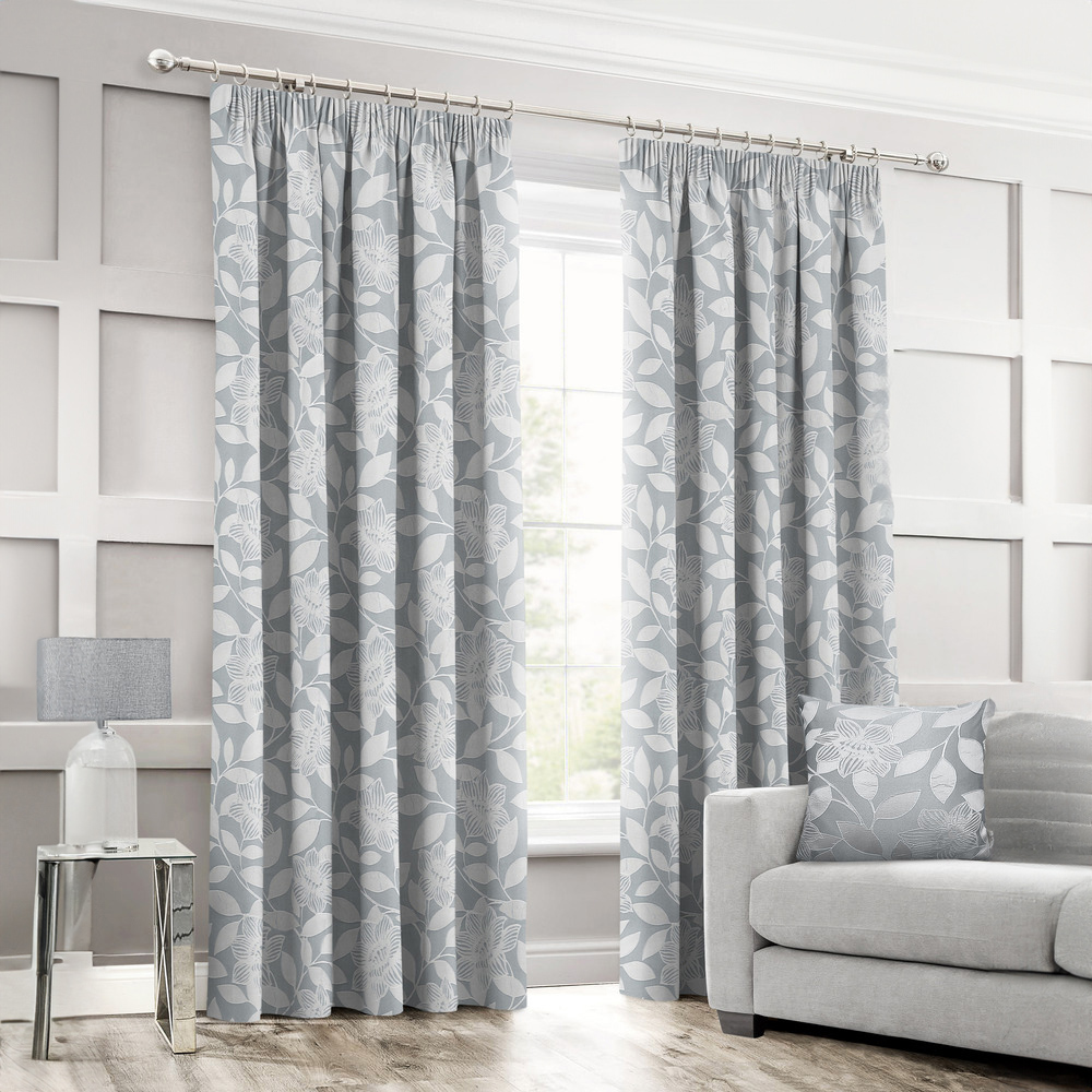 Intimates Serena Silver Tape Top Curtains 168 x 223cm Image 1