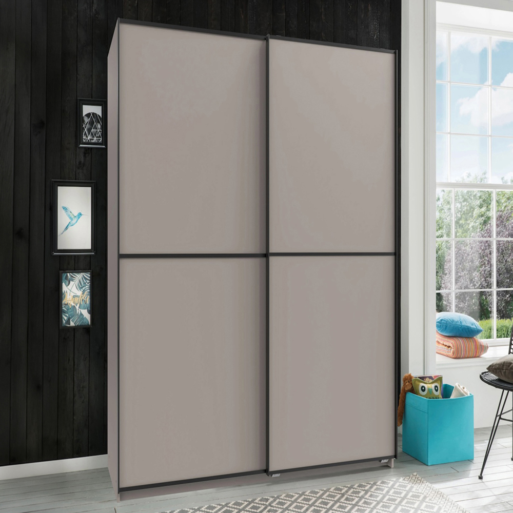 TJ'S Ulm 2 Door Grey Sliding Wardrobe 135cm Image 1