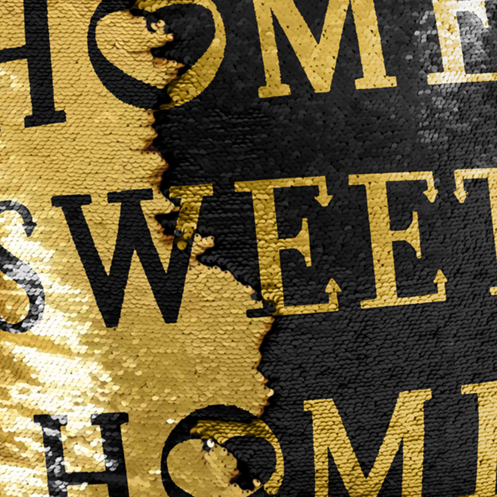 Velosso Home Sweet Home Mermaid Black and Gold Filled Cushion 43 x 43cm Image 2