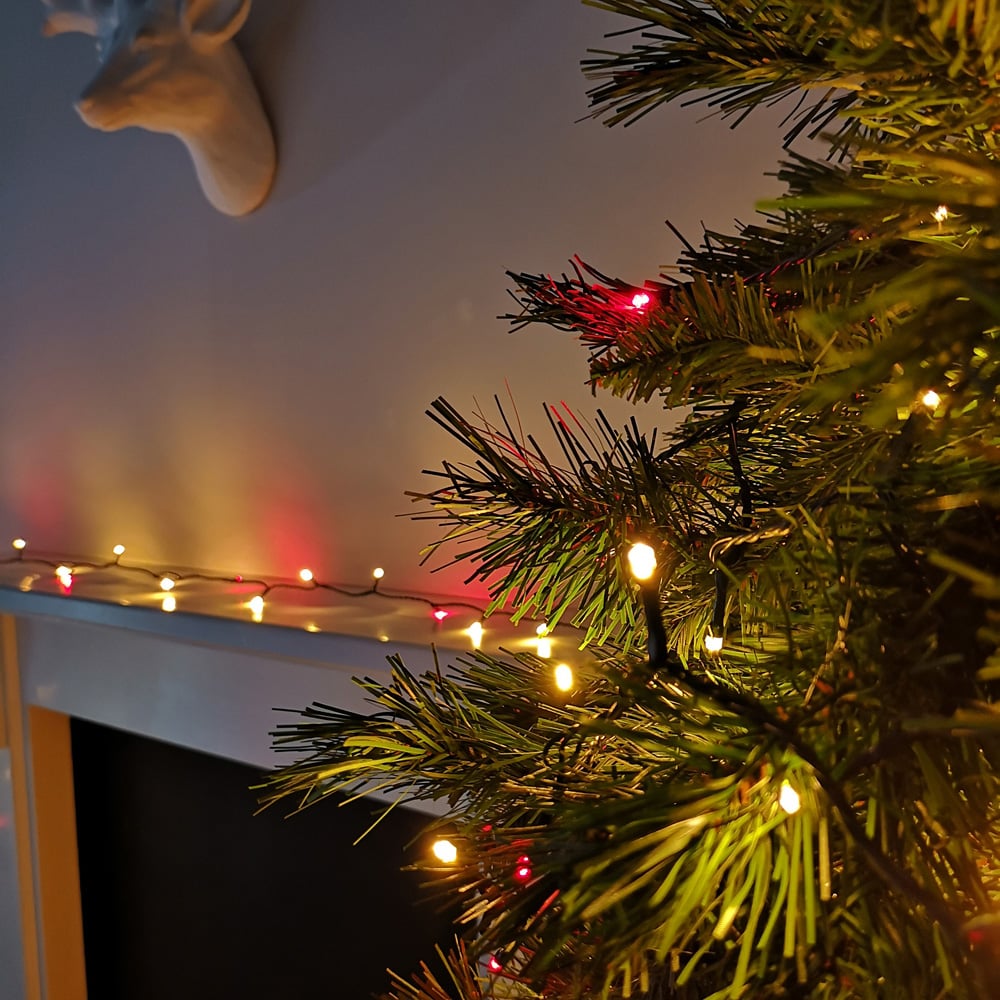 Premier SupaBrights 200 Red and Vintage Gold LED Multi-Function Green String Light 16m Image 9