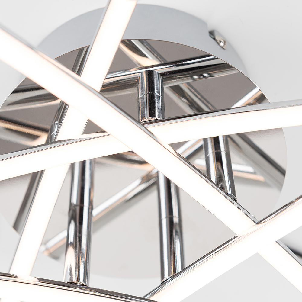 ValueLights Marais Chrome Flush 3 LED Ceiling Fitting Image 4