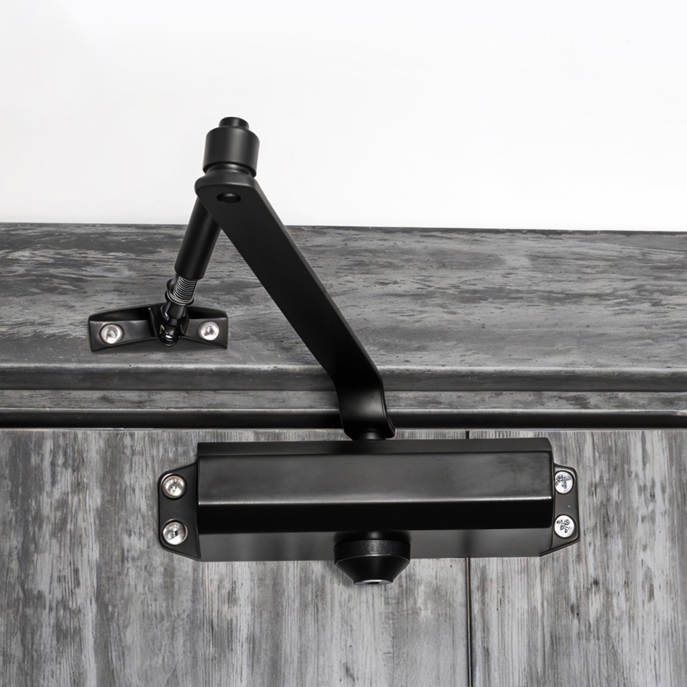 Living and Home Black Aluminium Alloy Automatic Overhead Door Closer Image 3