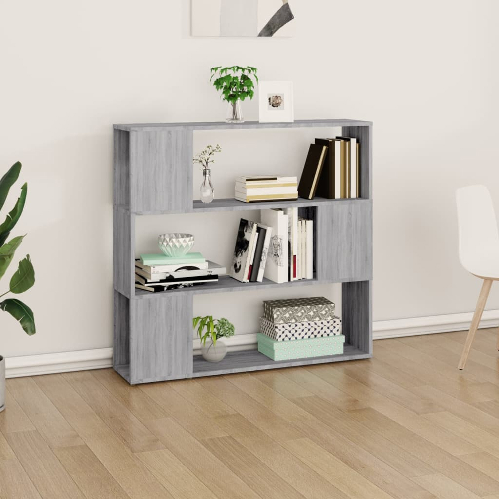 vidaXL 3 Shelf Grey Sonoma Oak Bookcase Image 7
