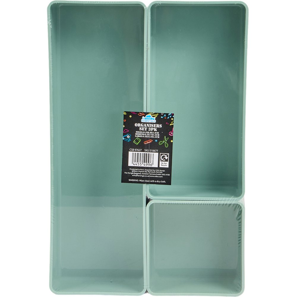 Pack of 3 Sage Organiser Trays Sage Image 3