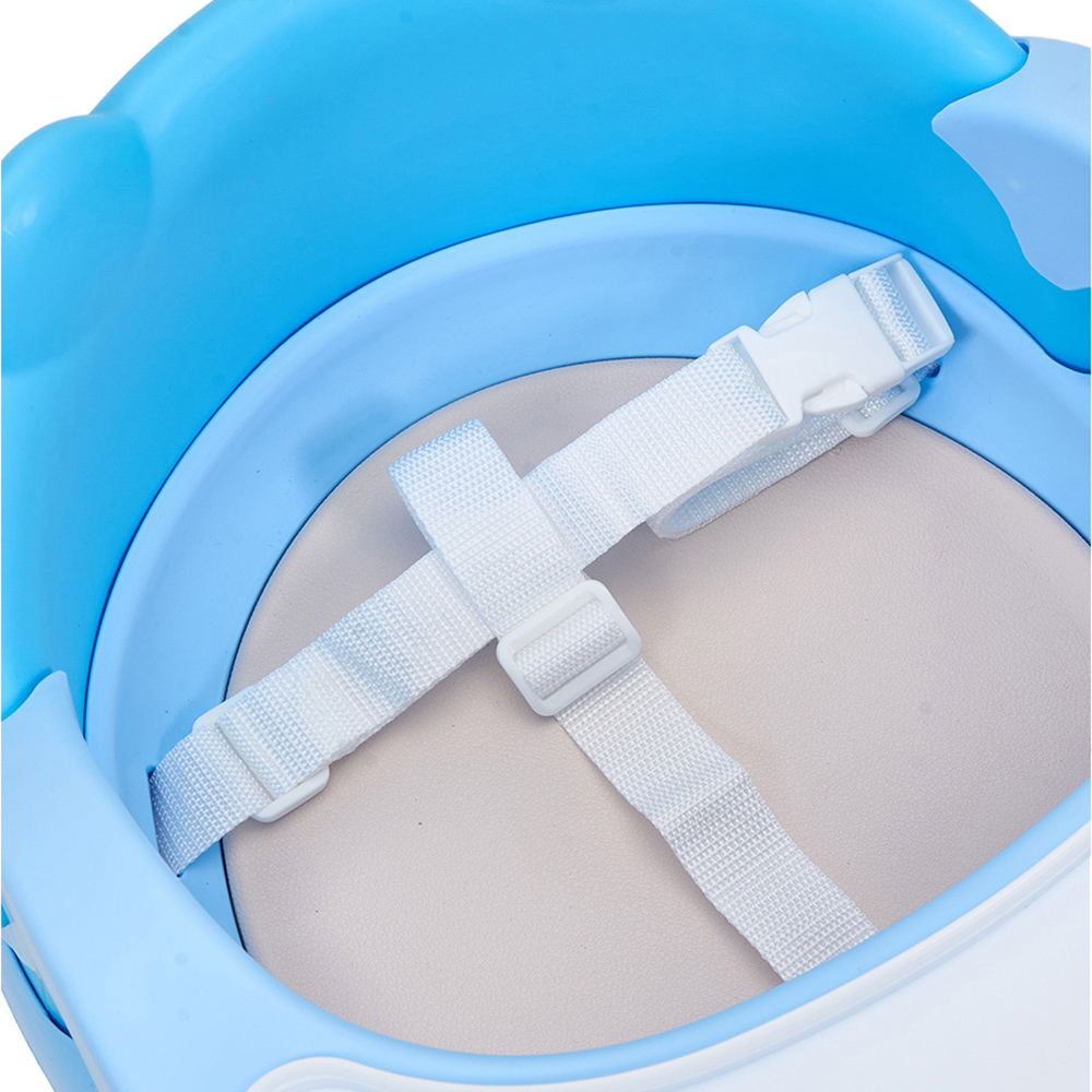 H&O Direct Blue Low Plastic Baby Feeding Chair with Tray and 3 Point Harness Image 5
