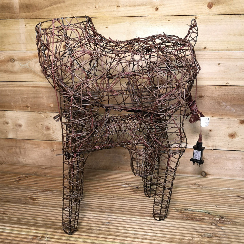 Samuel Alexander Brown Standing Wicker Reindeer LED Christmas Decoration 3.2ft Image 4