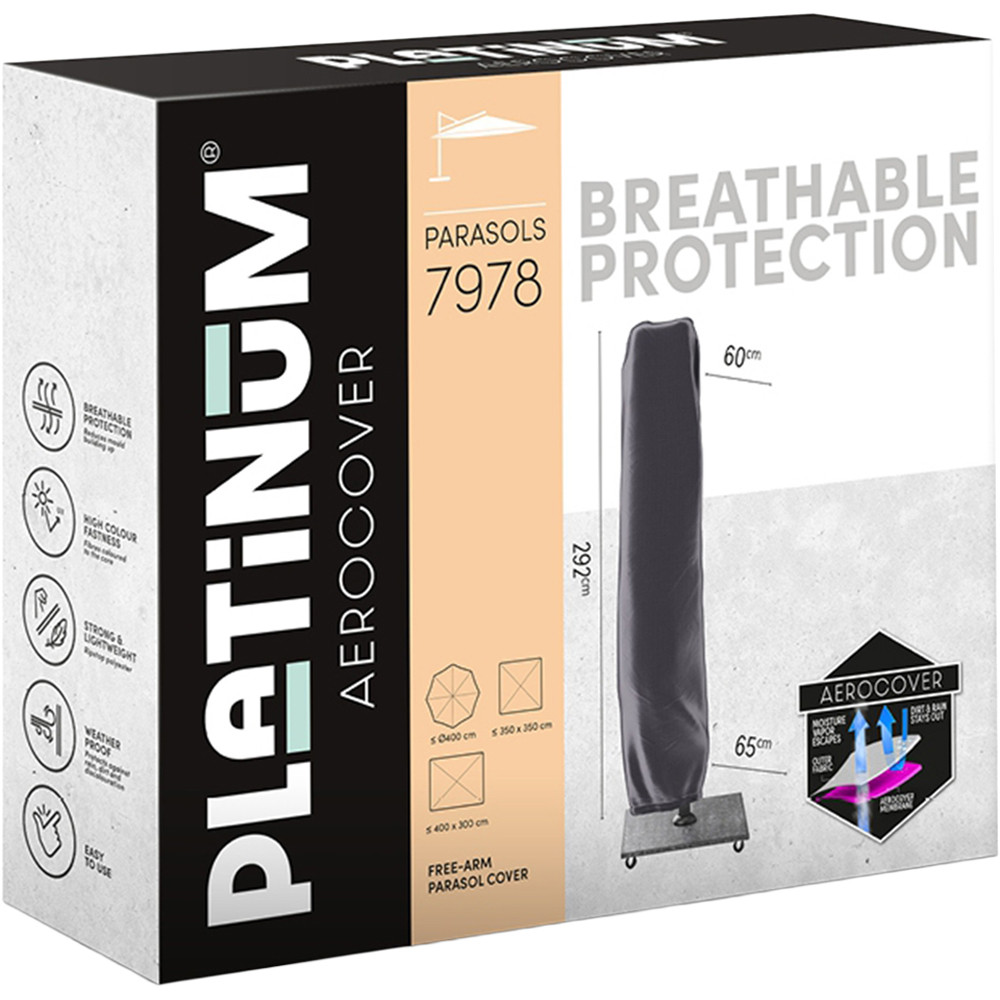 Platinum AeroCover Waterproof Free Arm Parasol Cover 292 x 65 x 65cm Image 2