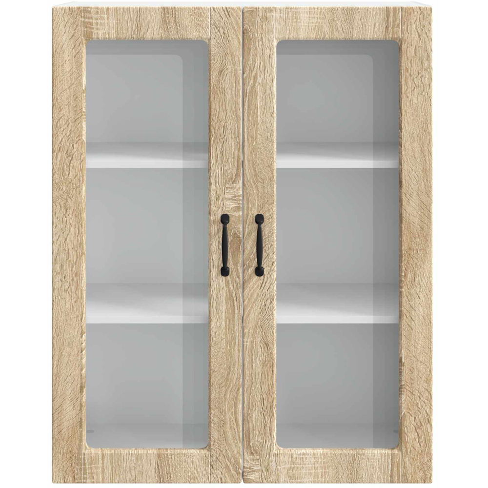 vidaXL 2 Glass Door Sonoma Oak Kitchen Wall Cabinet Image 4