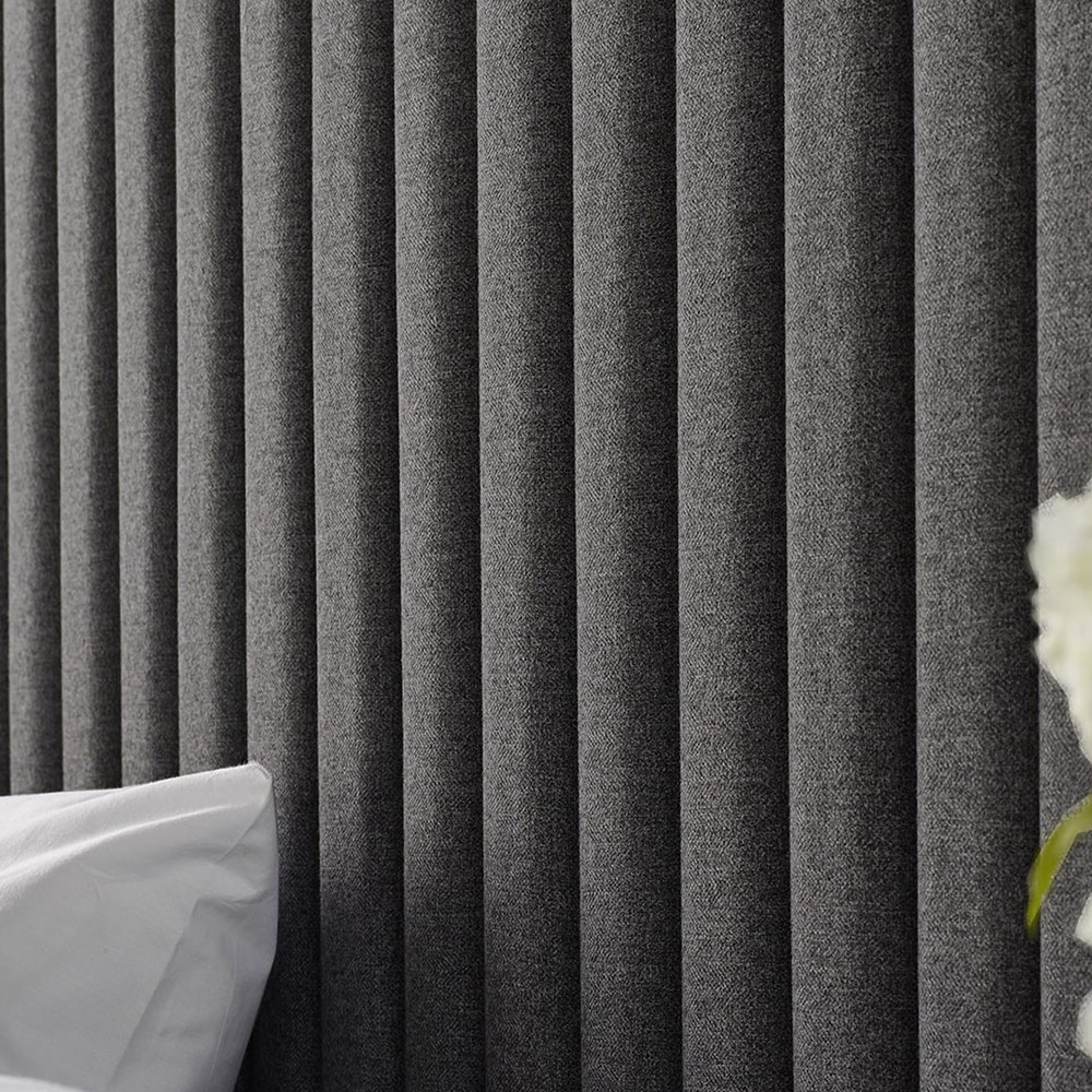 Aspire Furniture Catherine Lansfield Soho Double Charcoal Saxon Twill Headboard Image 4