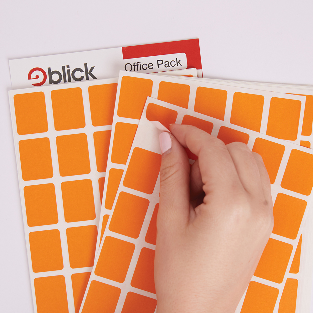 Blick Orange Rectangular Self Adhesive Office Stickers 19 x 25mm 960 Pack Image 2