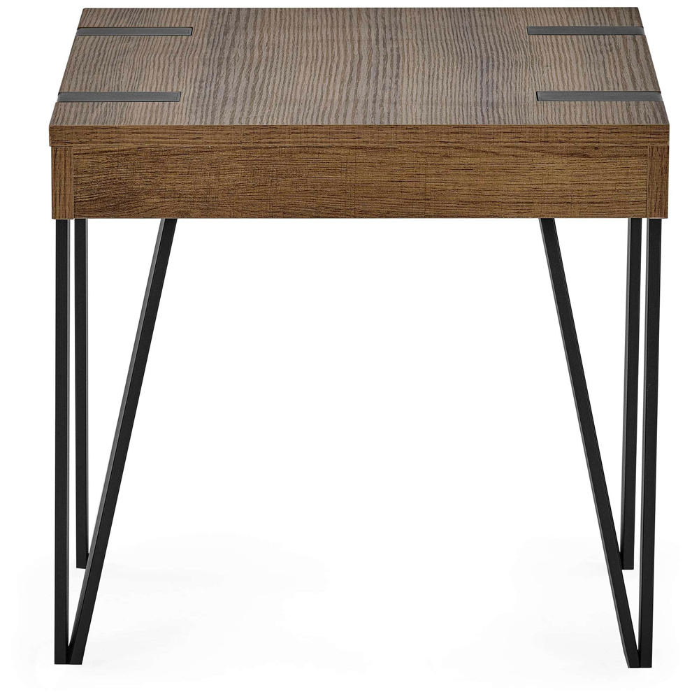Julian Bowen Troy Rustic Wood Effect Square Side Table Image 3