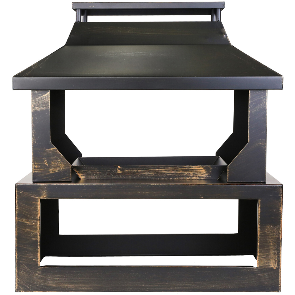 Outdoor Log Burner Brushed Bronze Image 1