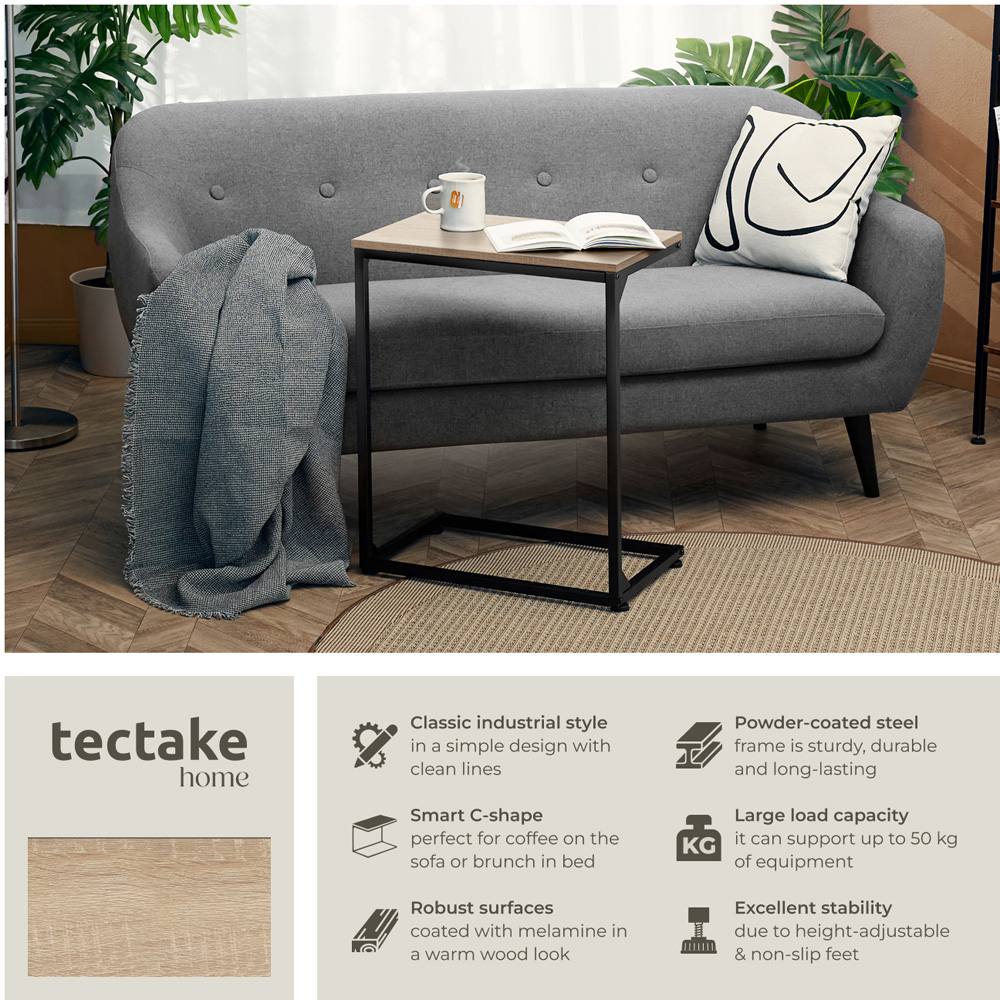tectake Cardiff Light Sonoma Oak Bedside Table Image 3