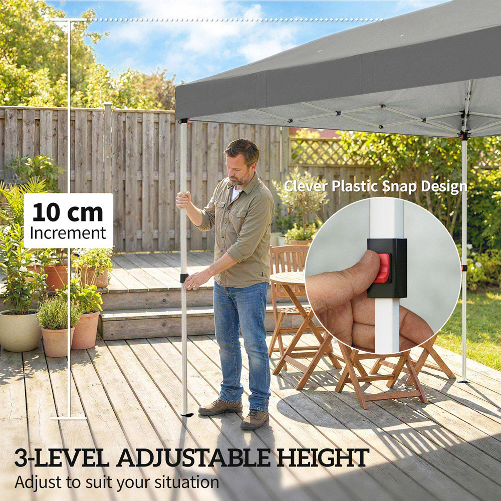 Outsunny 3 x 6m Dark Grey Pop Up Gazebo Image 4