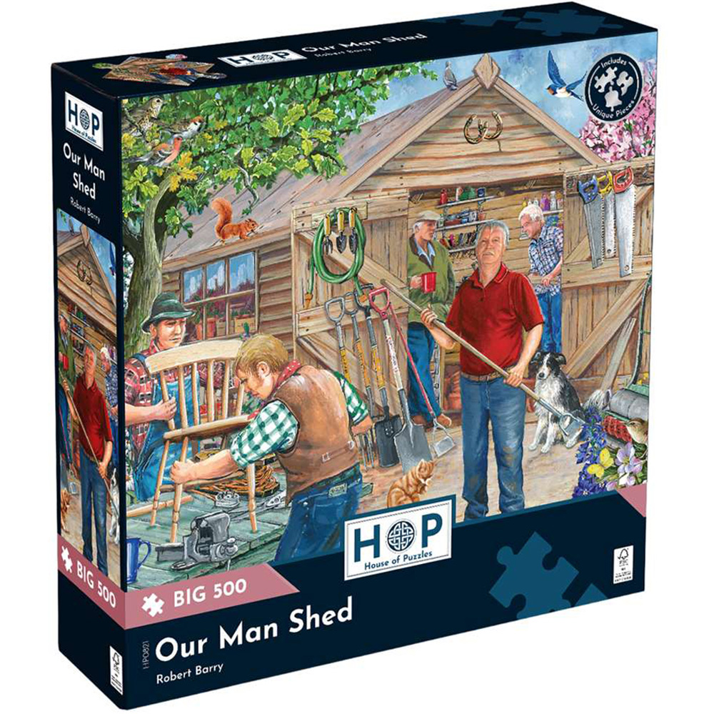 The House of Puzzles Our Man Shed 500 Piece Big Jigsaw Puzzle Image 2
