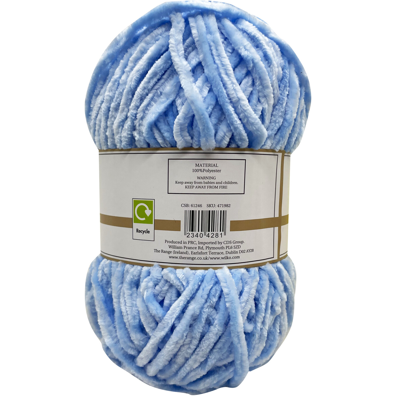 Chenille Yarn Light Blue Image 2