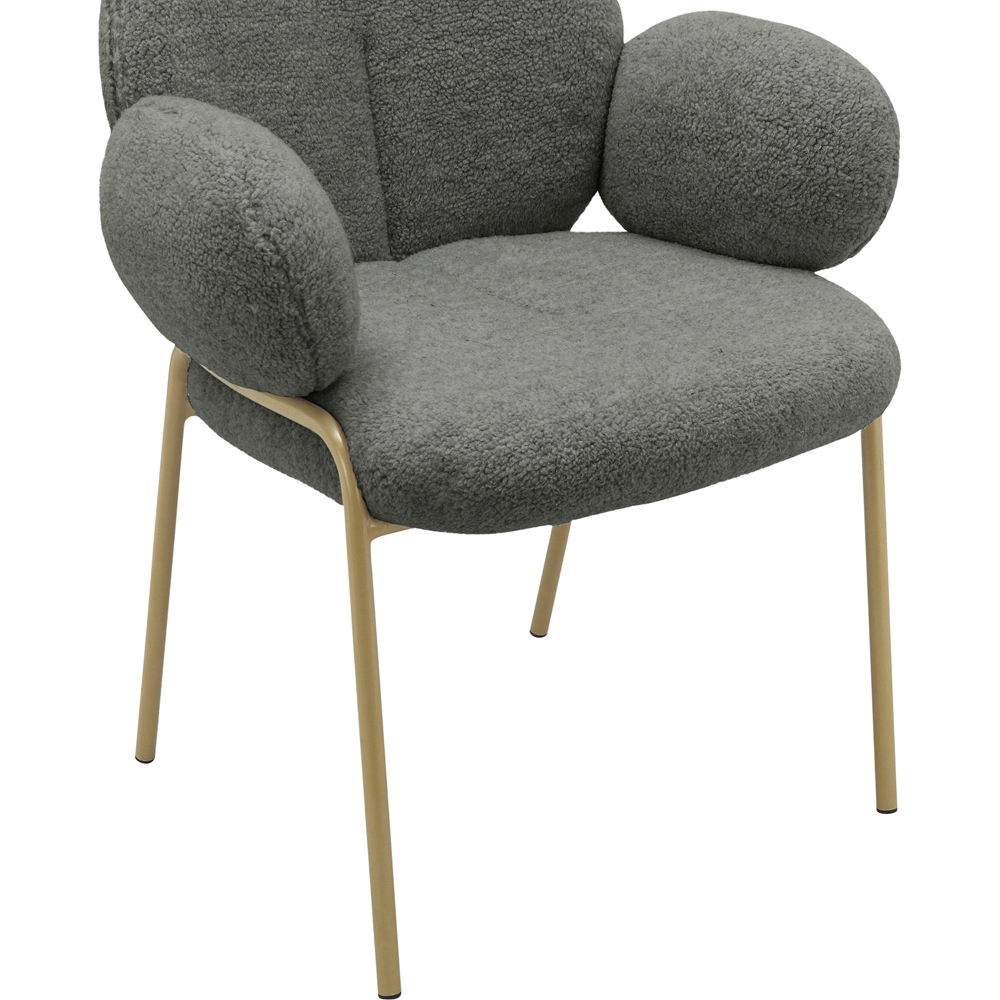 Dorel Iwama Set of 2 Dark Grey Teddy Fabric Dining Chair Image 6