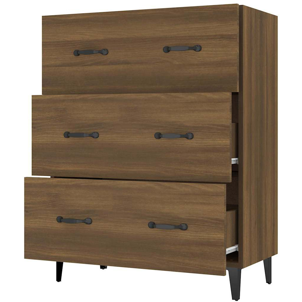 vidaXL 3 Drawer Brown Oak Sideboard Image 4