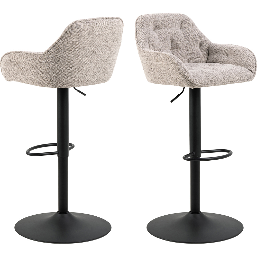 Florence Brooke Monza Beige Height Adjustable Swivel Bar Stool Set of 2 Image 2