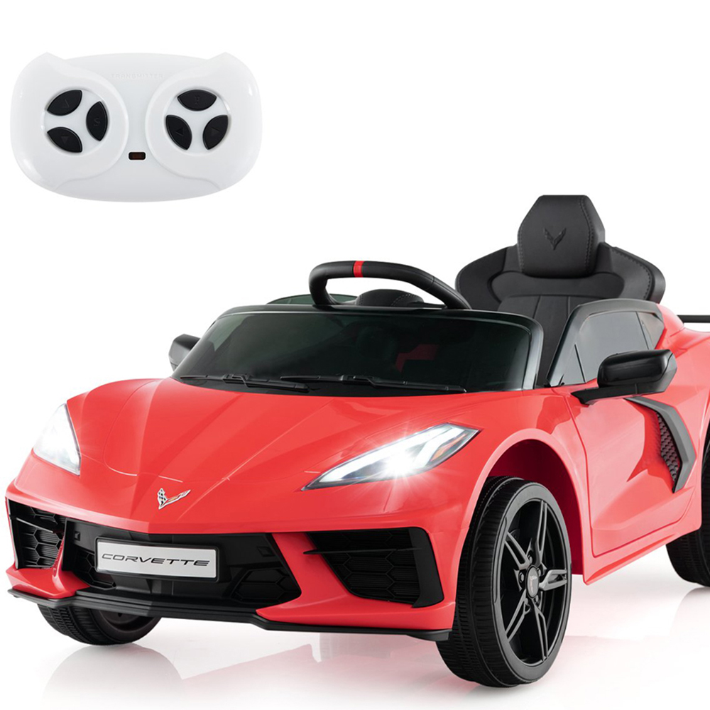 Costway Kids Red Licensed Chevrolet Corvette C8 Electric Ride On Car with Remote Control 12V Image 4