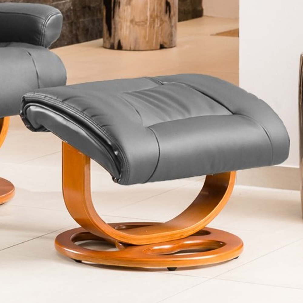 Artemis Home Barriston Grey Swivel Recliner Chair with Footstool Image 3