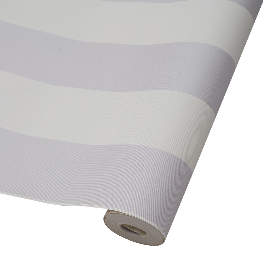Living and Home Stripe Grey and White PVC Wallpaper Image 4