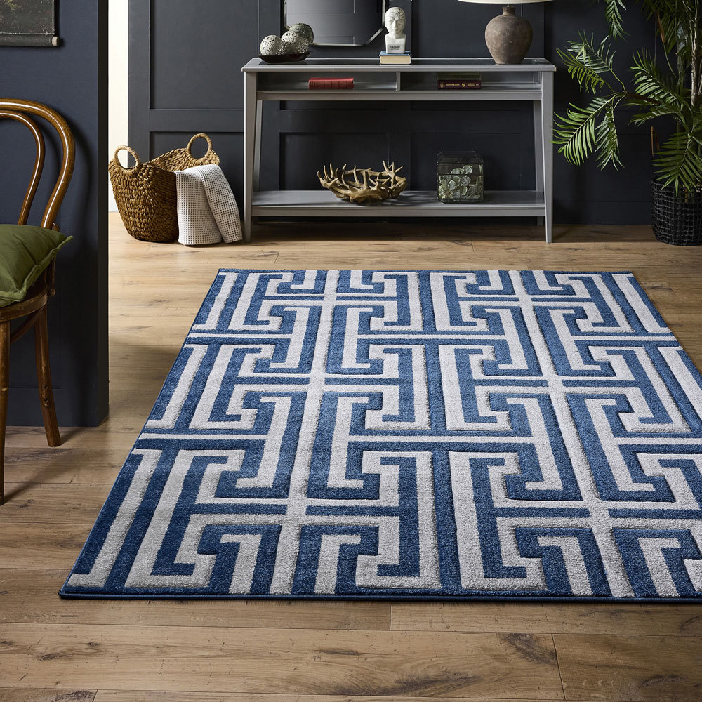 Origins Greek Key Blue Rug 160 x 230cm Image 2