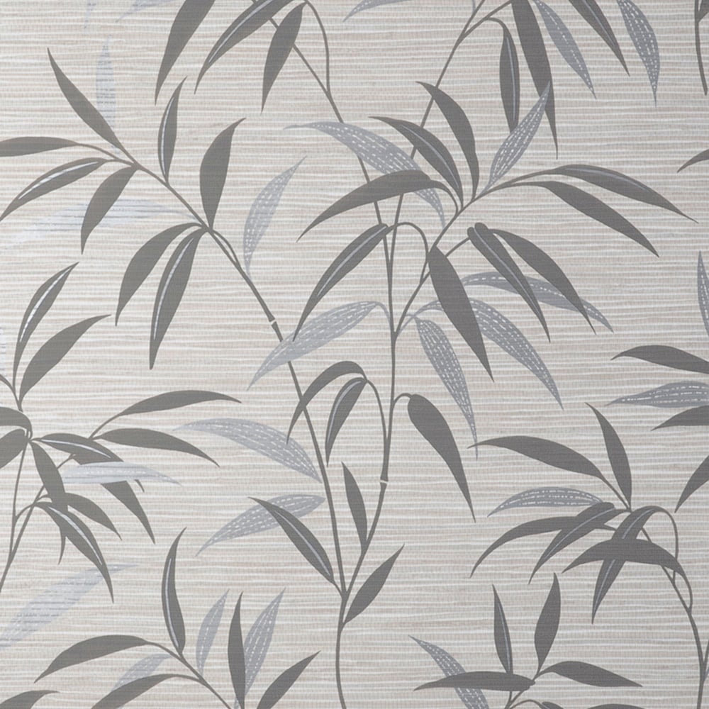 Crown Fusion Leaf Soft Grey Wallpaper Image 1