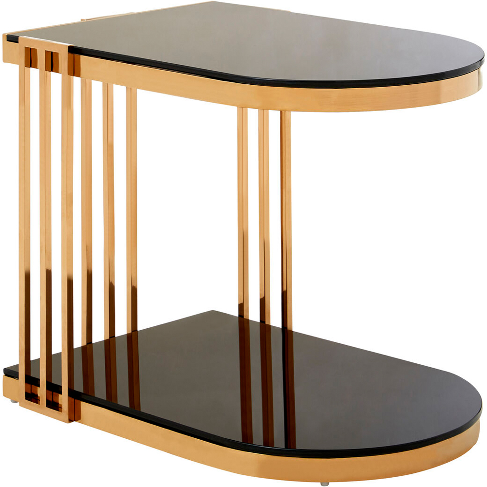 Premier Housewares Rose Gold and Black U-Shaped Side Table Image 5
