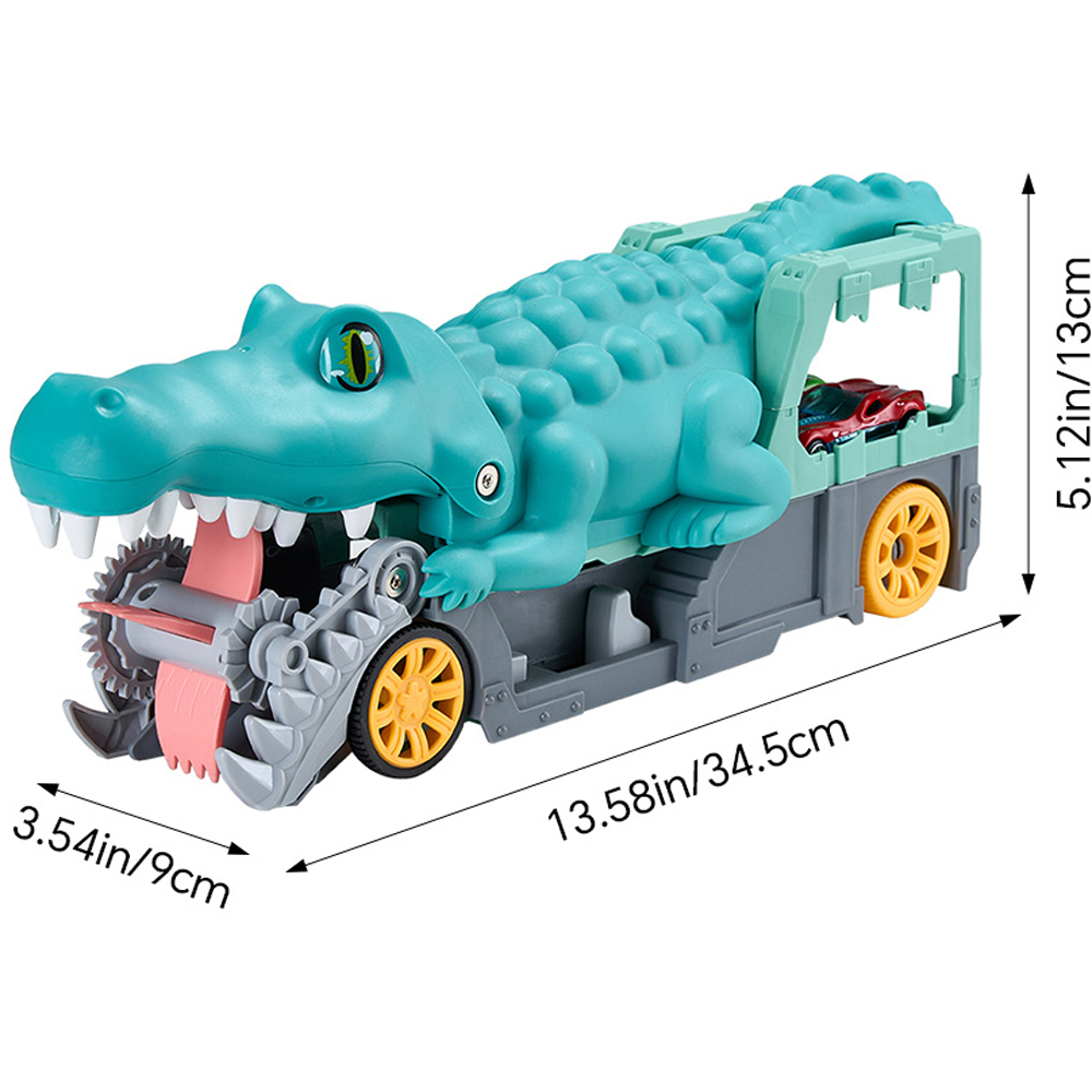 H&O Direct Crocodile Swallowing Ejection Truck Toy with Folding Track and Cars Image 6