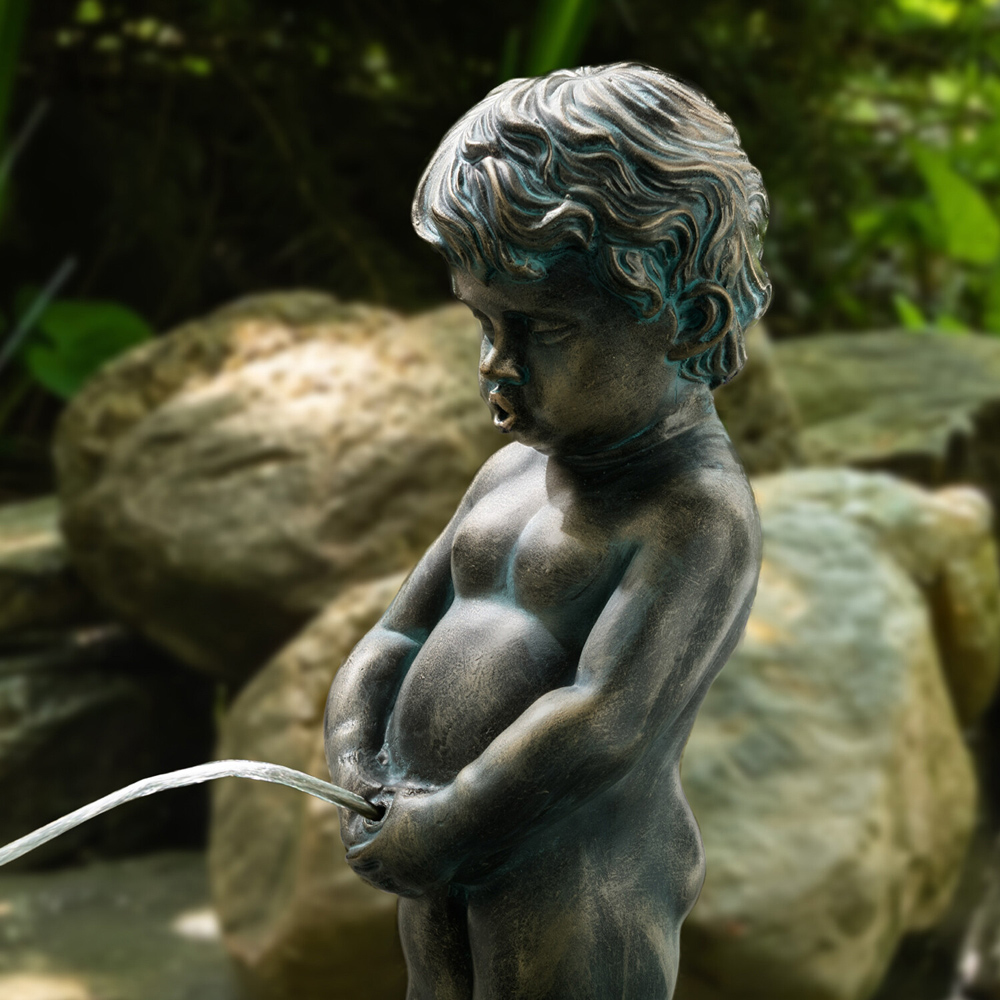 Boy Spitter Fountain  Bronze Image 4