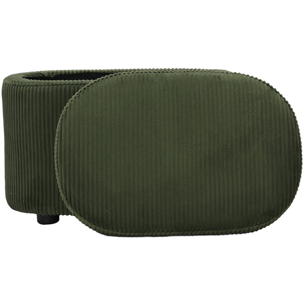 Living and Home Green Corduroy Storage Ottoman with Lift-Up Lid Image 5