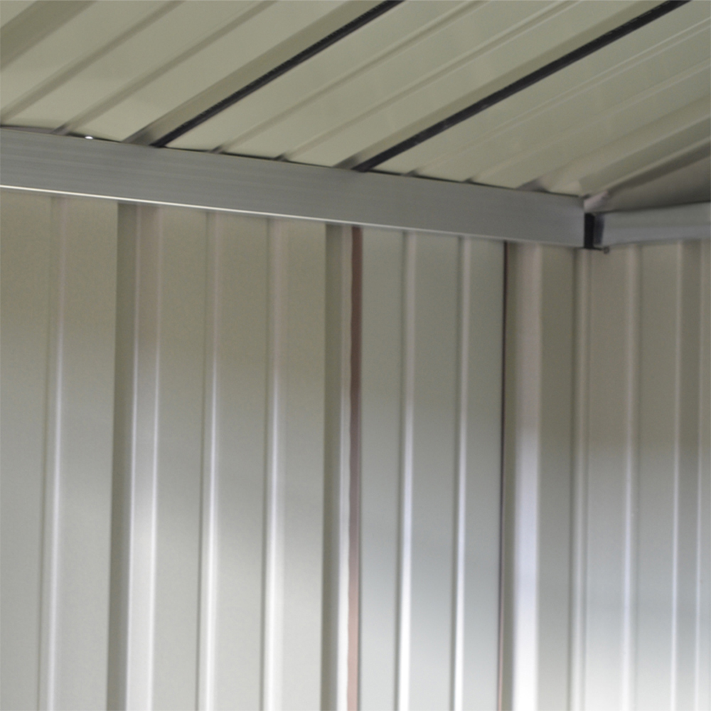 Living and Home 4 x 6ft Brown and Black Metal Apex Garden Tool Storage Shed with Lockable Doors Image 4