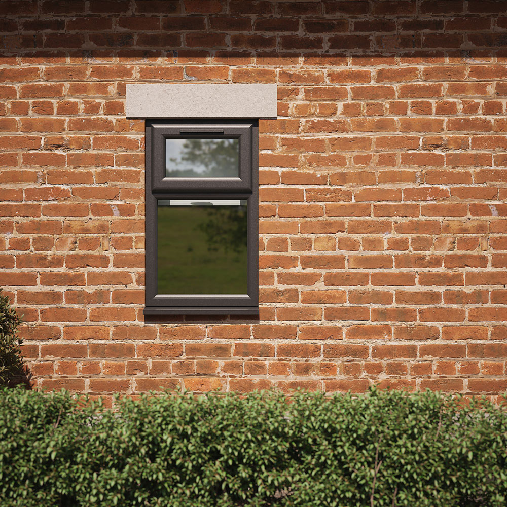 Crystal Black and White Top Hung Over Fixed Light Obscure Double Glazed Window 610 x 1115mm Image 5