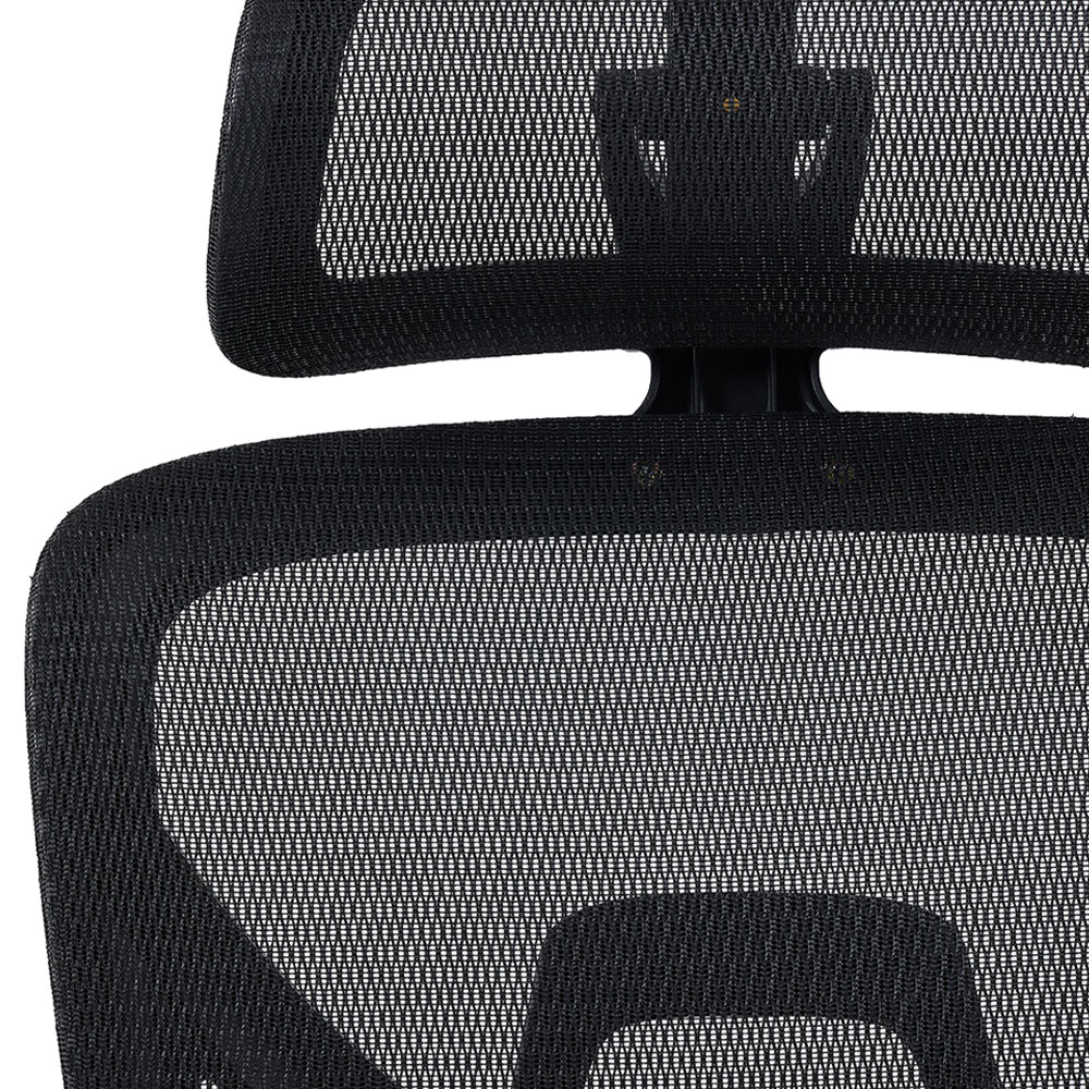 Living and Home Black Height Adjustable Mesh Office Chair with Footrest Image 4