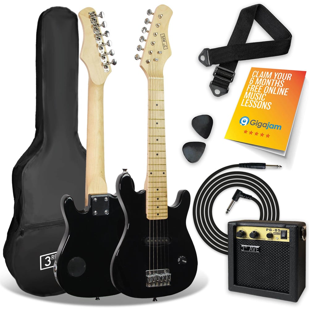 3rd Avenue Black Junior Electric Guitar Set Image 1