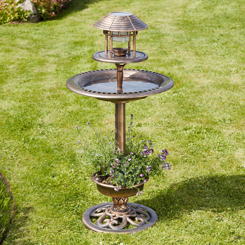 Garden Gear Bronze Bird Hotel with Solar Light Image 2