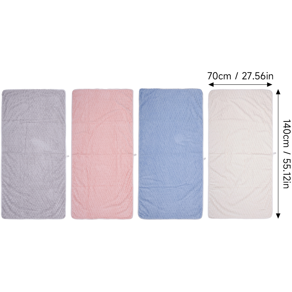 Living and Home Soft Coral Fleece Multicolour Waffle Texture Bath Towel Set of 4 Image 8