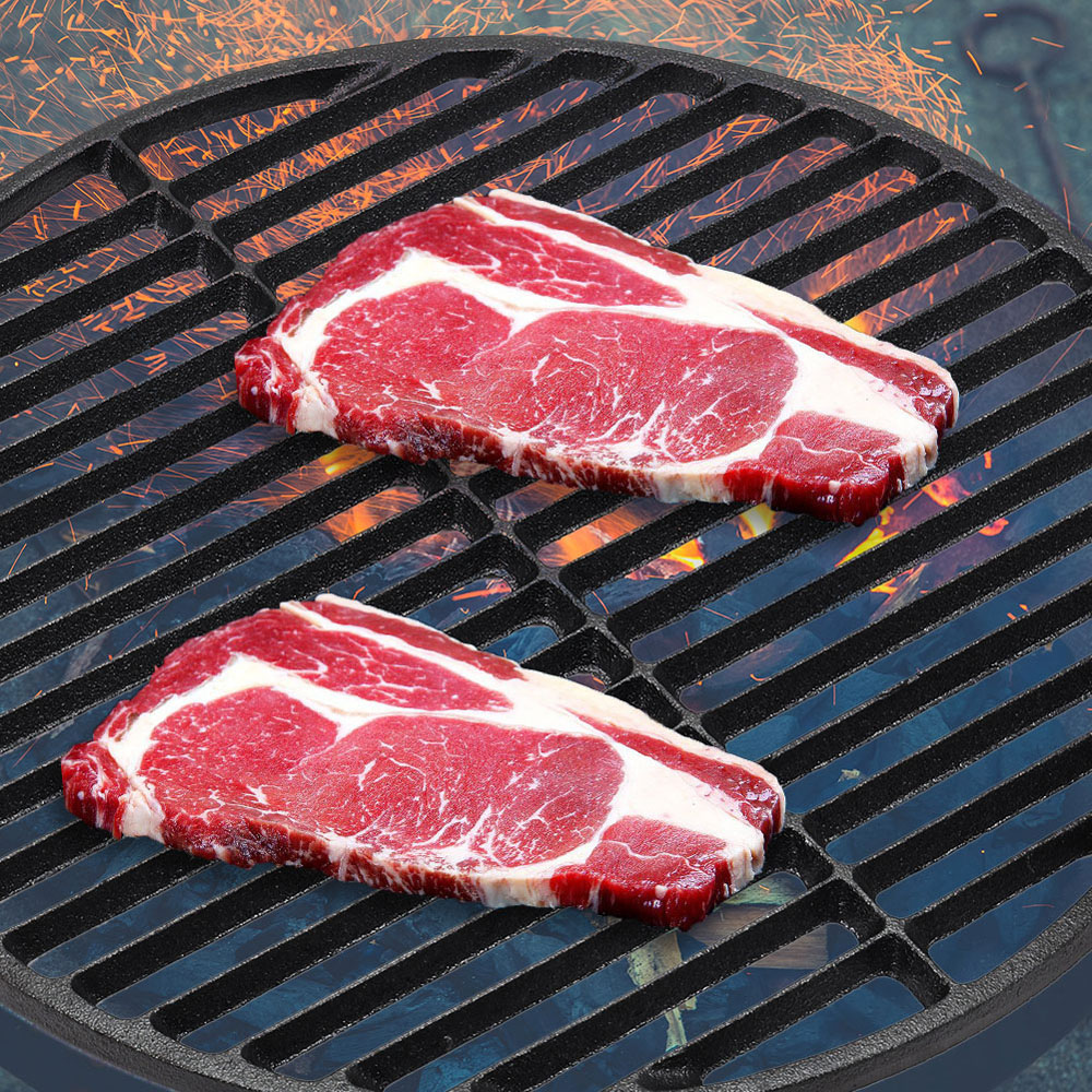 Living and Home Dia Cast Iron Round Dual-Sided BBQ Grilling Grate 37.5cm Image 5