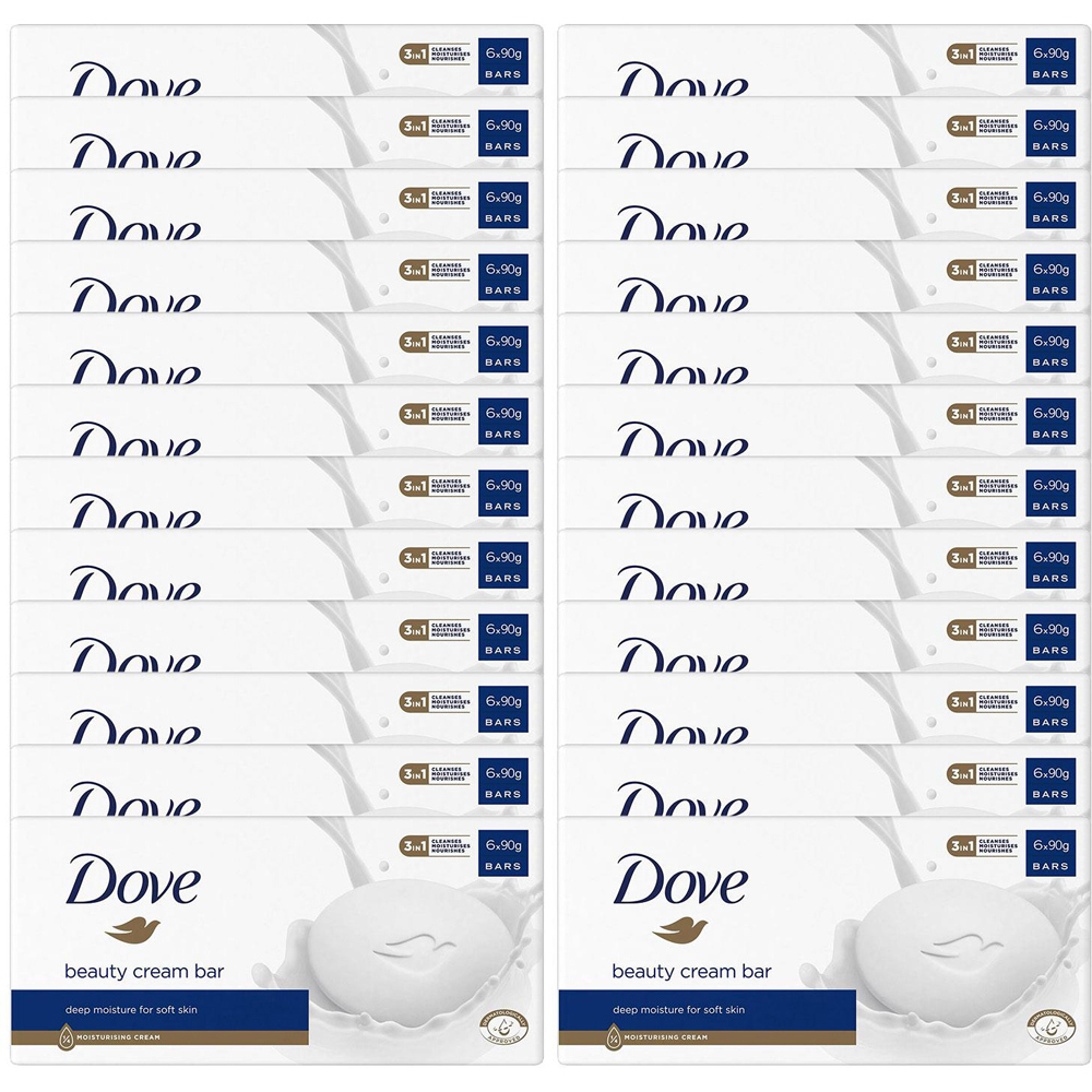 Dove Original Deep Moisture Beauty Cream Bar 6 x 90g 24 Pack Image 1