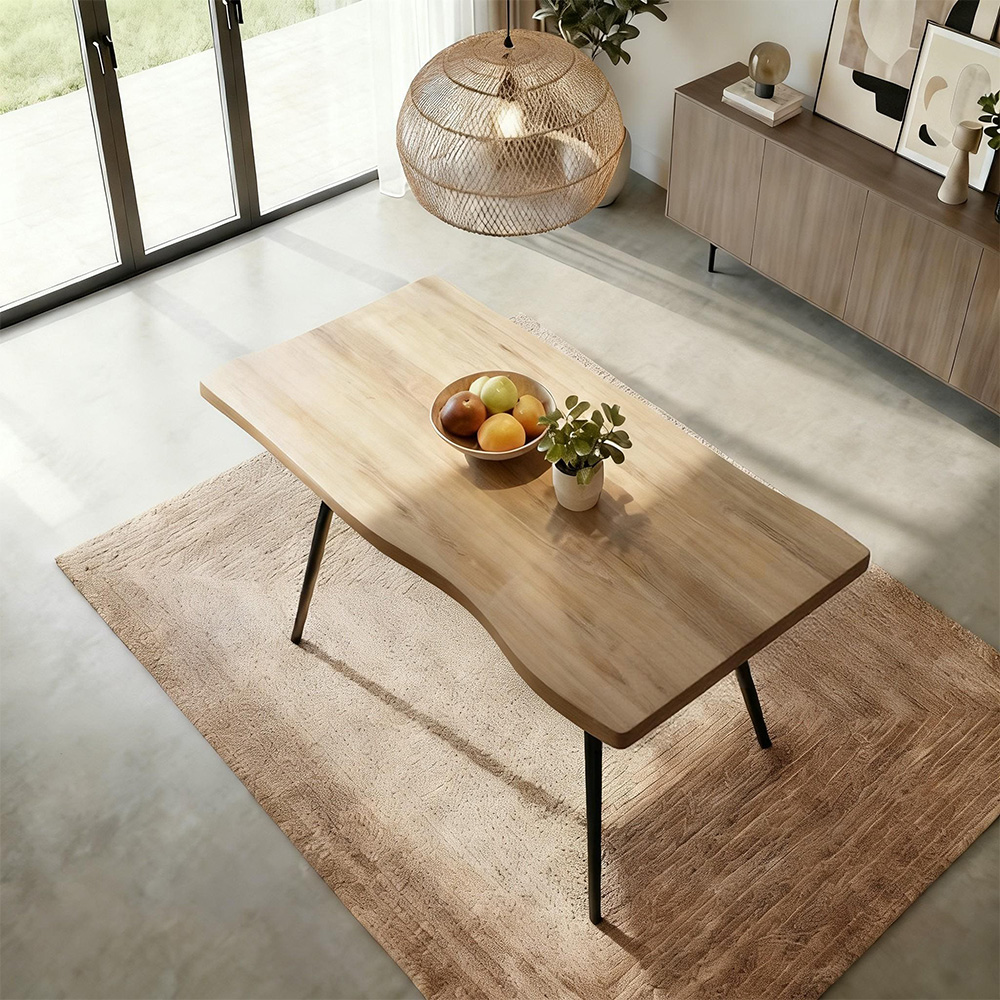 Home Source Avara and Ashford 4 Seater Rectangular Dining Set Oak Woodgrain Effect and Off White Image 5