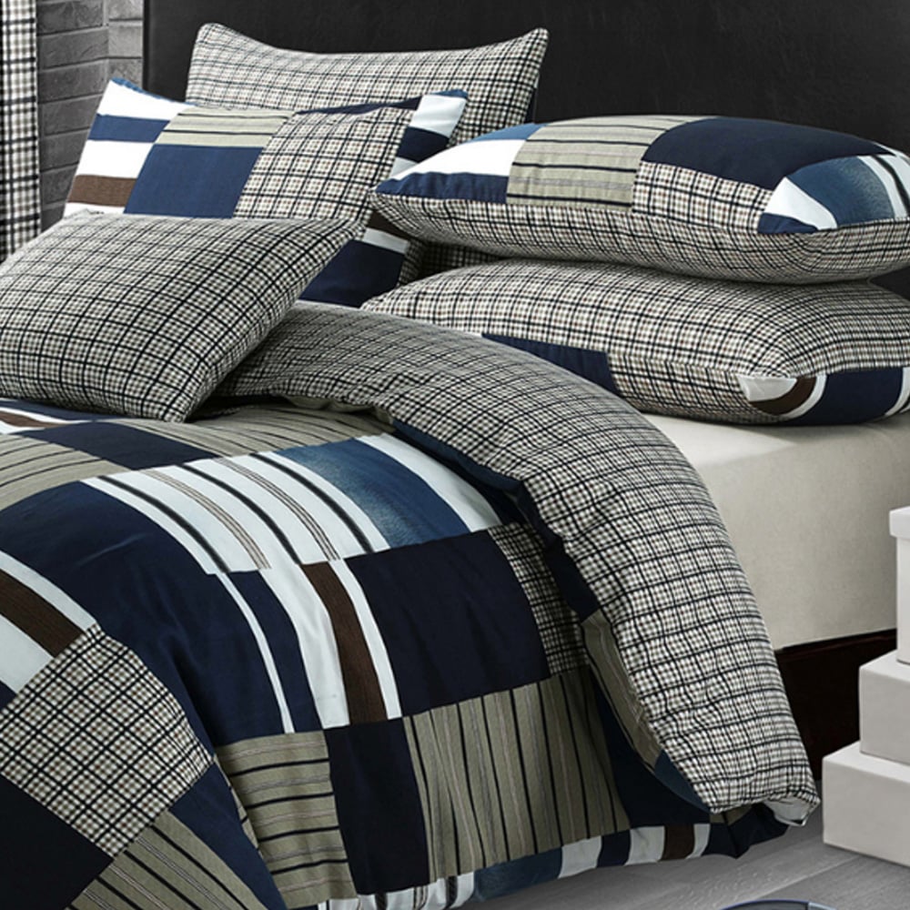 Velosso King Size Denim Patchwork Duvet Set Image 2