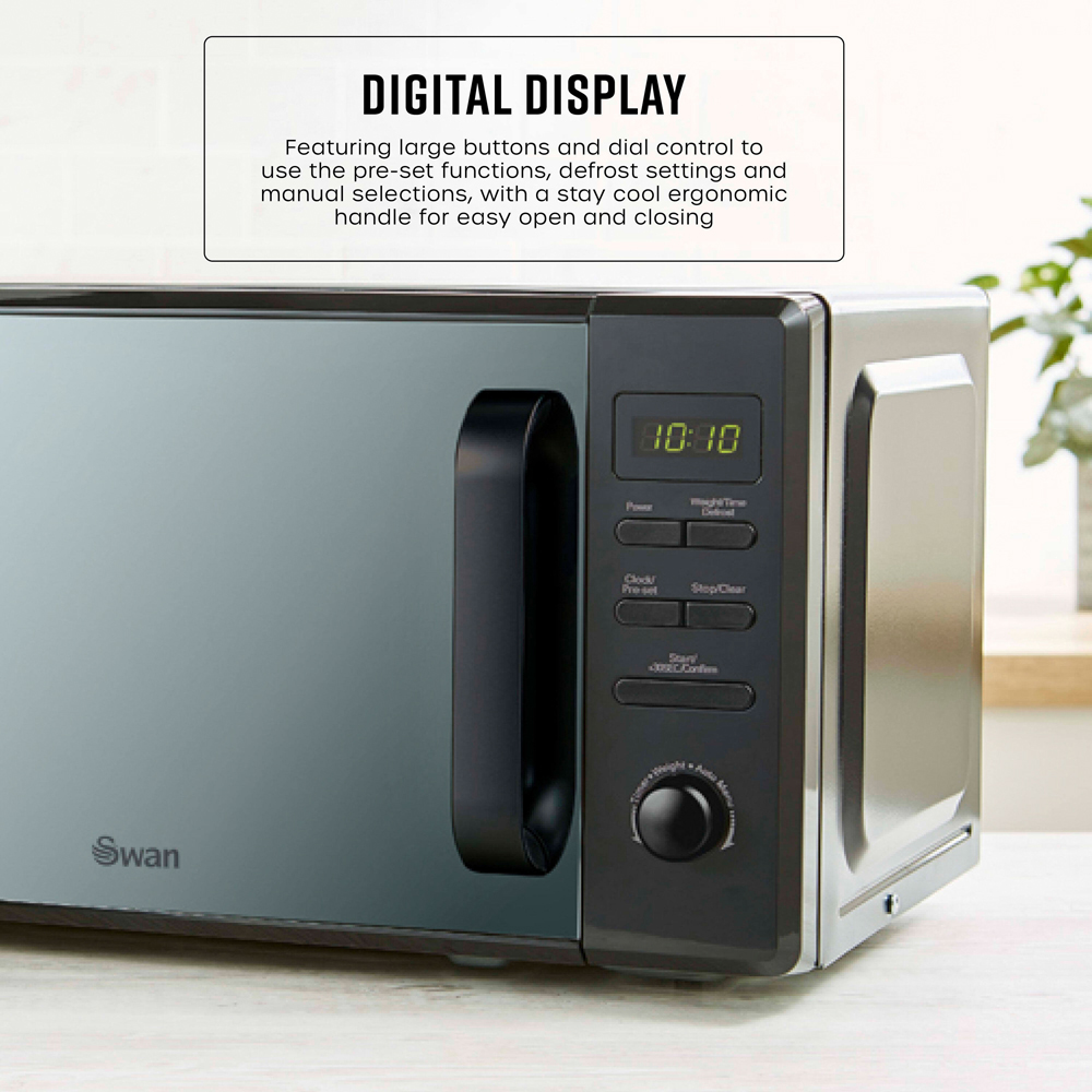 Swan SM4421BLK Black Microwave Digital 20L 800W Image 6