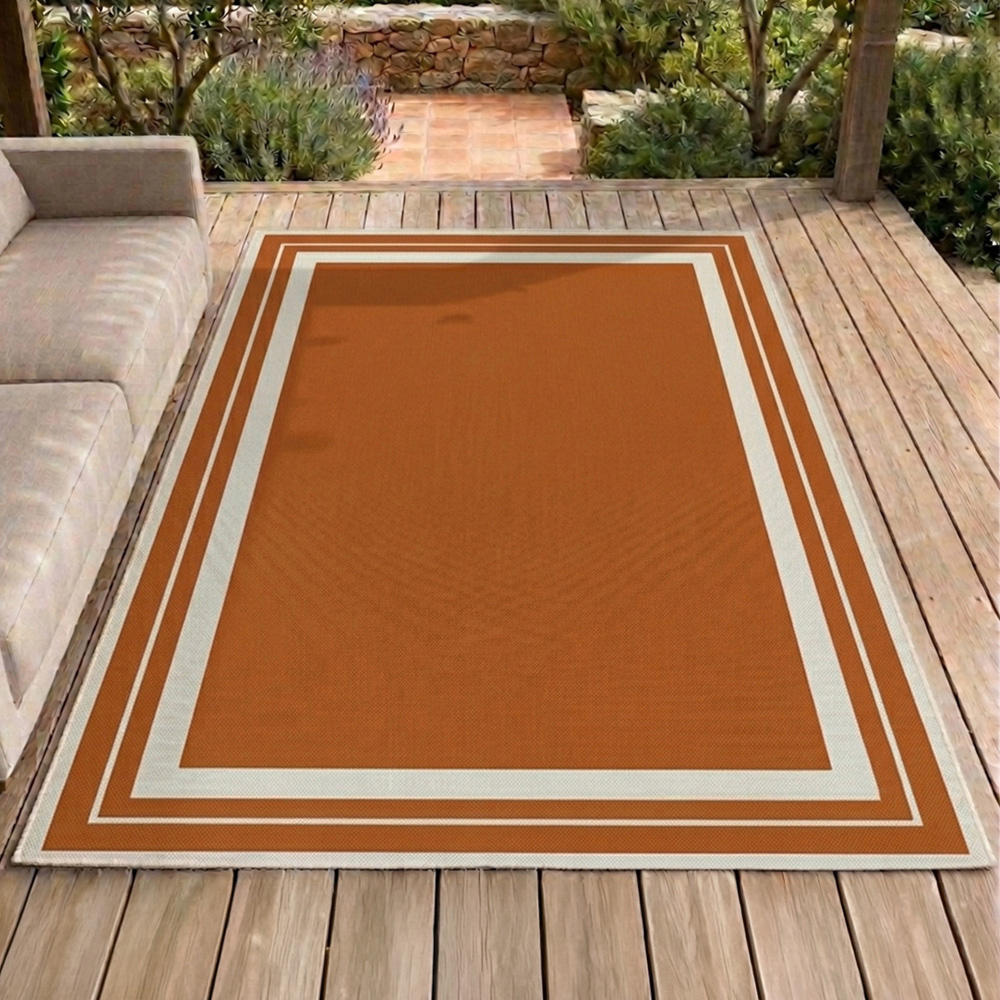 Portland Rugstyle Terracotta Border Rug 150 x 200cm Image 1
