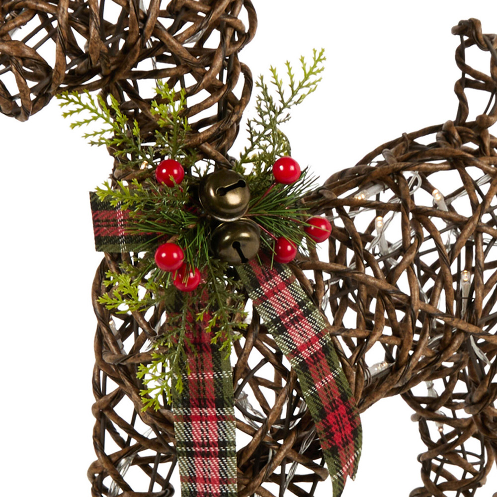 LED Wicker Effect Reindeer Decoration Brown Image 5