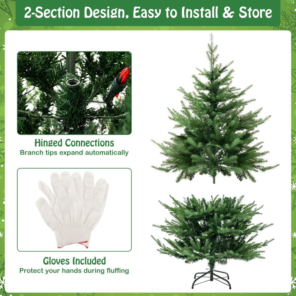 Costway Pre Lit Warm White LED Artificial Christmas Tree 4.5ft Image 6