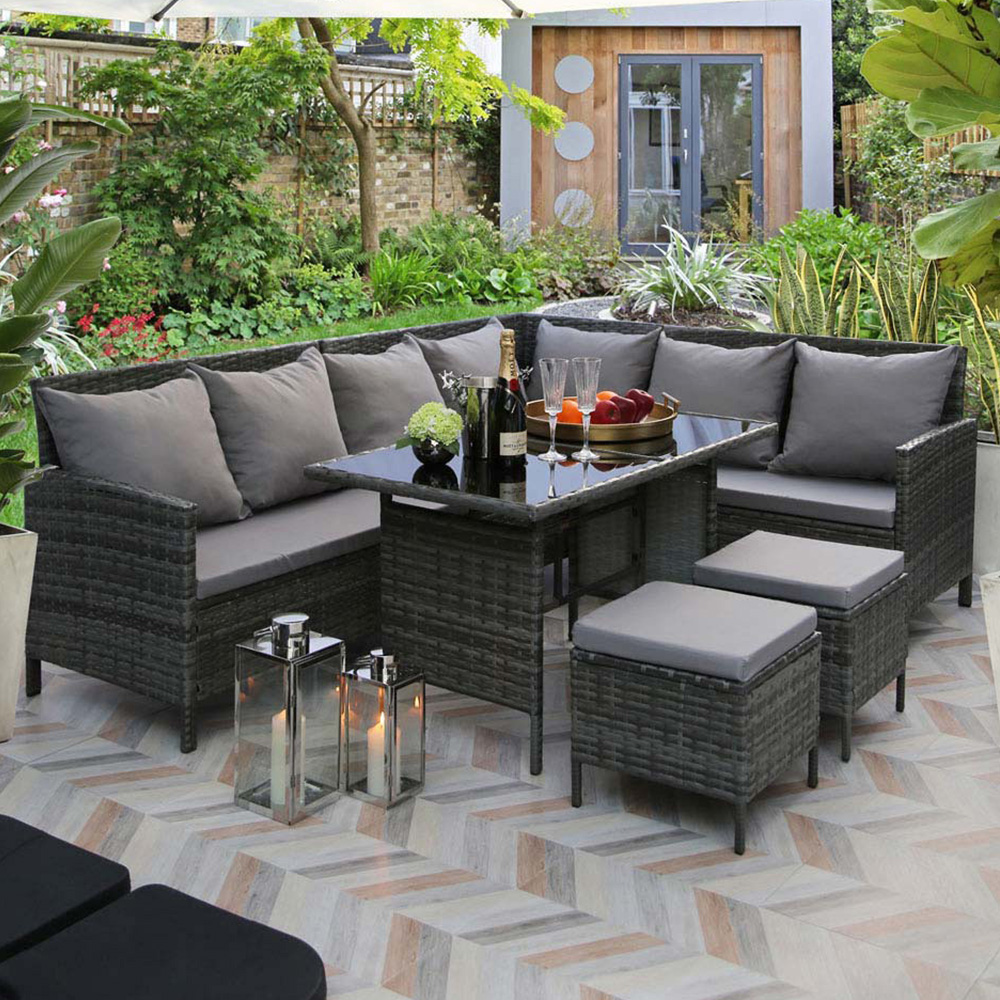 Thalia 8 Seater Sofa Set Grey Image 1